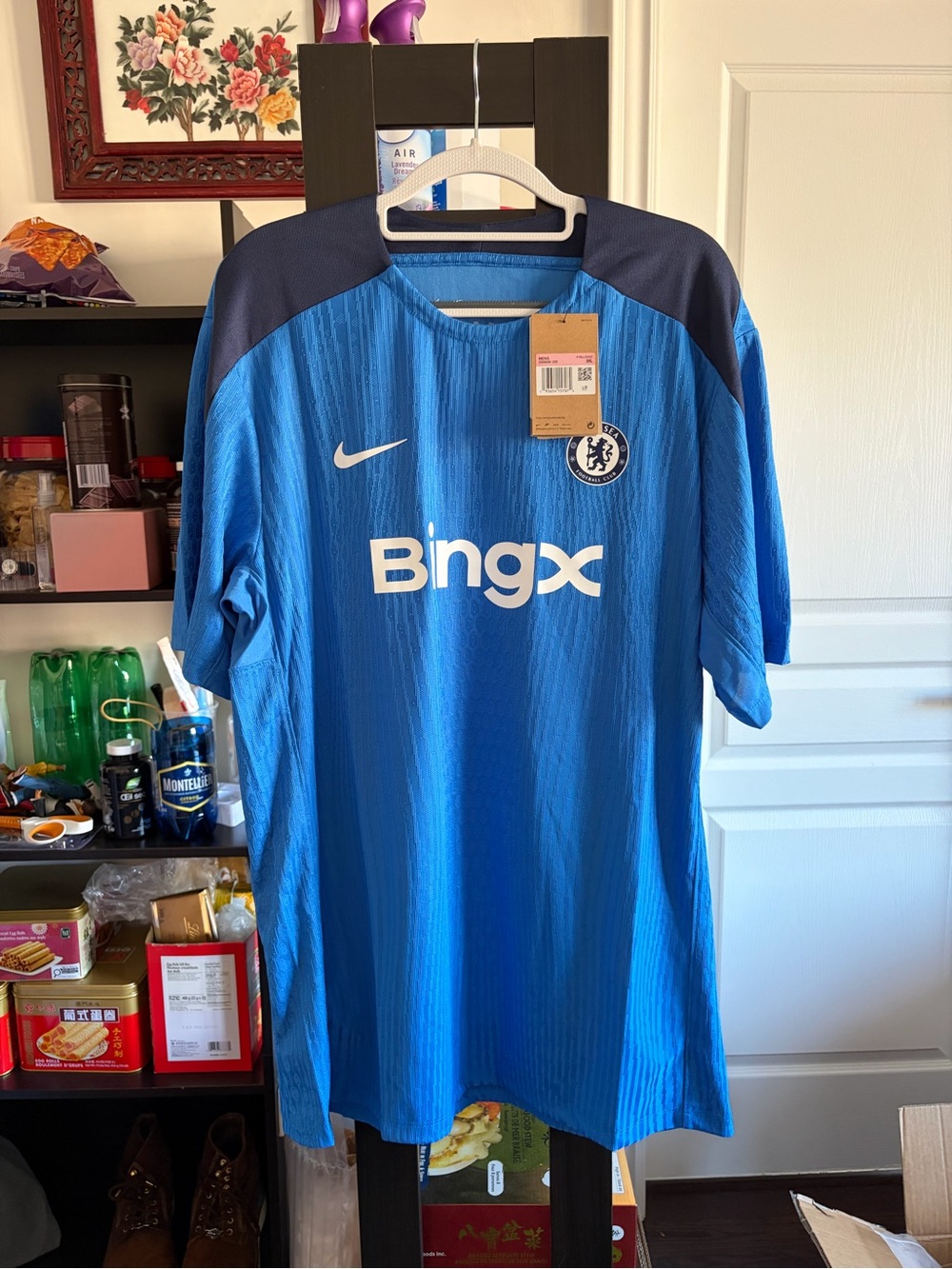Nike Chelsea Men's Blue Football Jersey - Bingx Sponsor